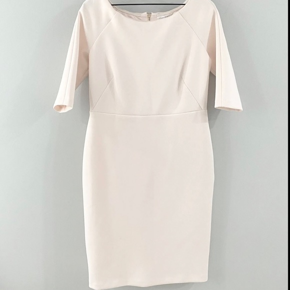 134. NWOT Calvin Klein pale peach / blush 3/4 sleeve dress sz US 10 - Picture 4 of 9